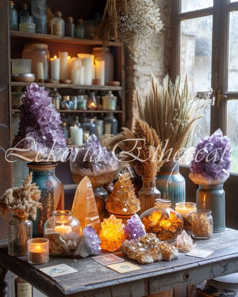 Botanical boho Crystal oasis 3/3 🪷🤎🕊️ Which room do you choose? ———————————— Follow @lekeria_ethereal for more ———————————— #spa #aiart #girly #girlyaesthetic #aesthetic #boho #bohoaesthetic #crystal #crystalshop #spiritual #healing #healingjourney #healingcrystals #healingimages Boho Crystal Aesthetic Room, Crystal Store Display Ideas, Crystal Table Display, Crystal Shop Interior, Crystal Shop Aesthetic, Holistic Retreat, Crystal Shops, Healing Images, Action Board