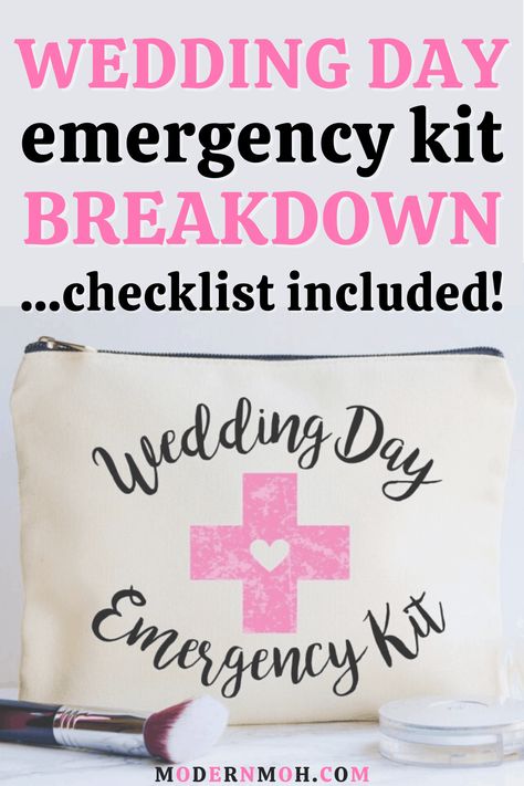 Emergency Kit Checklist, Wedding Day Emergency Kit, Bride Emergency Kit, Bridal Emergency Kits, Wedding Survival Kits, Personal Attendant, Wedding Emergency Kit, Wedding Kit, Emergency Bag