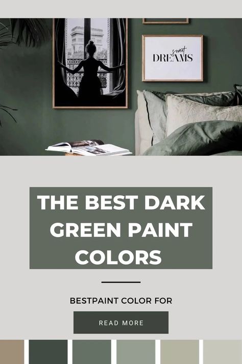 The best dark green paint colors for 2024 Benjamin Moore Dark Forest Green, Behr Deep Viridian, Green Paint For Dining Room, Dark Green Entryway Walls, Dark Green Bathroom Paint Colors, Dark Grey Green Paint, Dark Grey Green Paint Color, Popular Green Paint 2024, Hunter Green Paint Colors