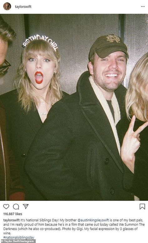 Sister of the year: Taylor Swift showed her love Friday for her younger brother Austin Swi... Taylor Swift Family, Taylor Swift Brother, National Siblings Day, Siblings Day, National Sibling Day, Taylor Swift Birthday, Swift Photo, Taylor Hill, Red Taylor