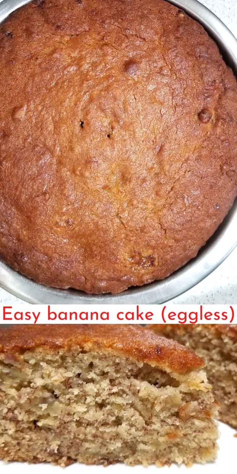 Banana Cake No Eggs, Banana Cake With Yogurt, Banana Cake Without Eggs, Banana Cake Recipe Eggless, Banana Recipes Without Eggs, Eggless Banana Cake Recipe, Healthy Banana Cake, Eggless Banana Cake, Homemade Banana Cake