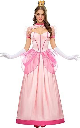 Spooktacular Creations Pink Princess Dress Adult, Halloween Costumes Woman 2024 Disney Halloween Costumes For Women, Princess Dress Adult, Adult Princess Costume, Princess Peach Dress, Princess Aurora Dress, Princess Peach Costume, Adult Women Halloween Costumes, Peach Costume, Pink Princess Dress