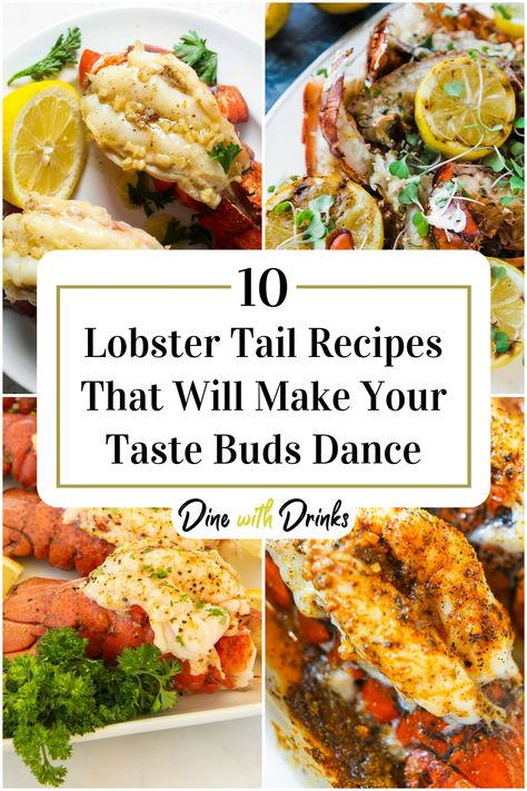 Collage of 4 lobster tail recipes. Recipes With Lobster Tails, Lobster Tail Meal Ideas, Lobster Tails Recipes, Lobster Tail Recipes, Easy Lobster Tail Recipe, Best Lobster Tail Recipe, Lobster Tail Recipe, Lobster Recipe, Sea Foods