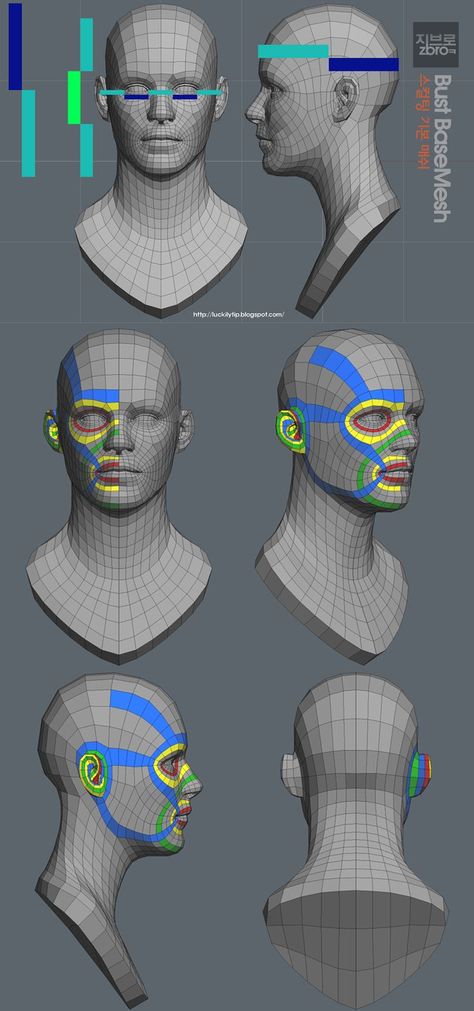 Facial Topology Reference for 3d Character Modeling    Character Modelers always do some research before starting character's face and p... Face Topology, Maya Modeling, 3d Karakter, 3d Cinema, Polygon Modeling, Zbrush Tutorial, Anatomy Sculpture, 3d Modeling Tutorial, 얼굴 드로잉