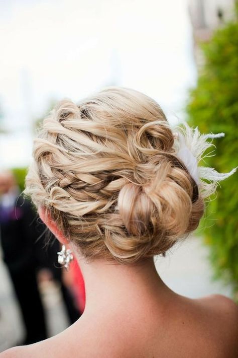 Braided beauty Prom Hairstyles For Long Hair, Braided Hairstyles Updo, Wedding Updo, Braided Updo, Popular Hairstyles, Wedding Hair And Makeup, Hair Dos, Perfect Hair, Bridesmaid Hair