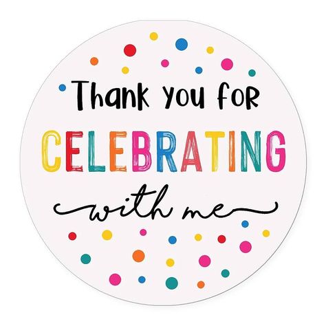 120x Thank You for Celebrating with Me, Birthday Cake Favor Stickers, Baby Shower Stickers, Party... | Amazon (US) Free Printable Favor Tags, Cake Favors, Twin Birthday Parties, Birthday Giveaways, Birthday Tags, Baby Shower Stickers, Feeling Appreciated, Twin Birthday, Thank You Messages