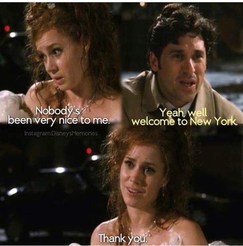 Giselle And Robert, Enchanted Movie, Disney Enchanted, Disney Movie Quotes, Funny Disney Memes, Live Action Movie, Quotes Disney, Disney Live Action, Good Movies To Watch