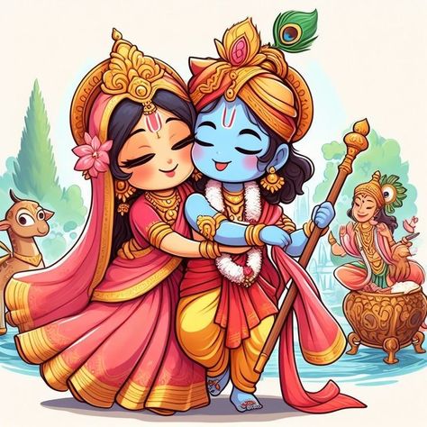 Ganesha Cartoon Images, Radha Krishna Clipart, Radha Krishna Pictures Drawing, Radha Krishna Cartoon Images, Cute God Images, Radha Krishna Painting, God Drawing, God Painting, Krishna Drawing