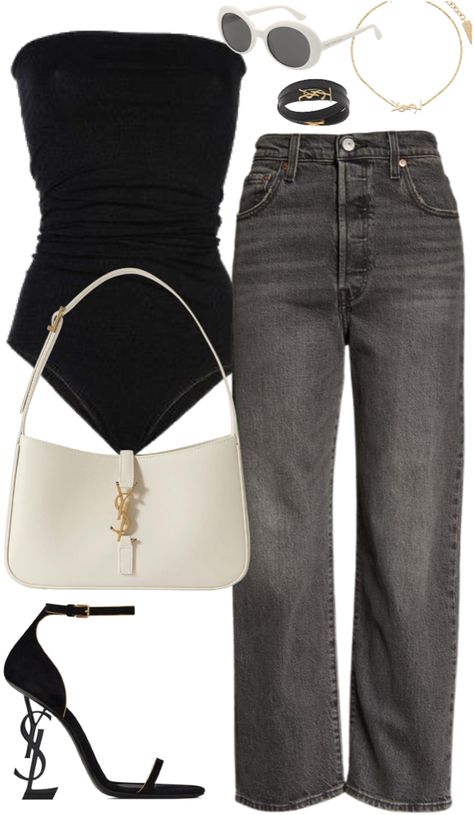 Ysl Women Fashion, Ysl Outfits Women Casual, Ysl Casual Outfit, Ysl Look, Ysl Heels Outfit Dress, Ysl Inspired Outfit, Ysl Outfit Aesthetic, Ysl Style Outfits, Ysl Clothing