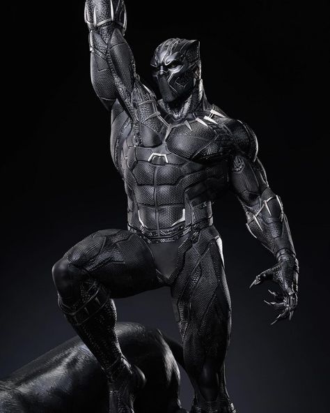 Panther Warrior, Black Panther 1, Blue Marvel, Marvel Statues, Art Of Man, Black Lightning, Black Panther Marvel, Gay Art, Black Panther