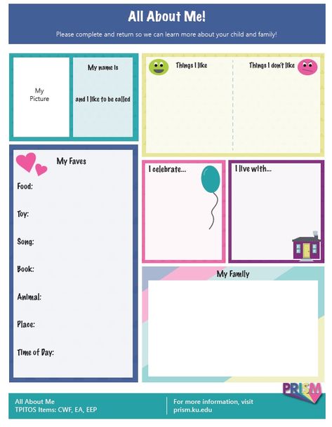 Use the All About Me form - a simple and fun form completed by families to learn more about infants and toddlers! All About Me Infant Template, Infant All About Me Printable, All About Me For Infants, All About Me Infant Activities, All About Me Activities For Infants, All About Me Infant Theme, Eylf Learning Outcomes, Infant Curriculum, Classroom Learning Centers