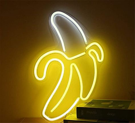 Neon Light Sign LED Banana Night Lights USB Operated Decorative Marquee Sign Bar Pub Store Club Garage Home Party Decor: Amazon.ca: Home & Kitchen Led Decoration, Nightstand Light, Yellow Neon, Neon Nights, Light For Living Room, Led Neon Lighting, Neon Light Signs, Light Strip, Sign Lighting