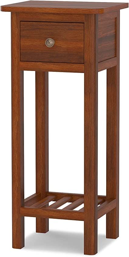 Small Side Table With Drawer, Slim Bedside Table Small Spaces, Small Wood Nightstand, Tall Narrow Nightstand, Mallory Grace, Bedside Table Small Space, Small Bedside Tables, Slim Bedside Table, Slim Side Table