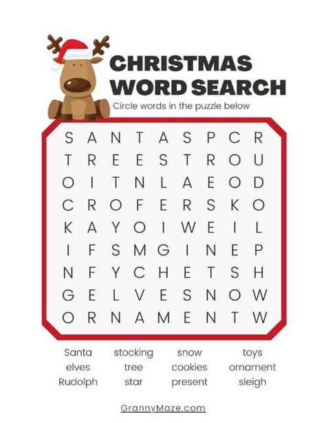 Large Print Christmas Word Search @grannymaze Christmas Word Search Free Printable, Christmas Activities For Seniors, School Christmas Party, Christmas Word Search, Activities For Seniors, Christmas Phrases, Word Search Printables, Word Search Games, Christmas Worksheets