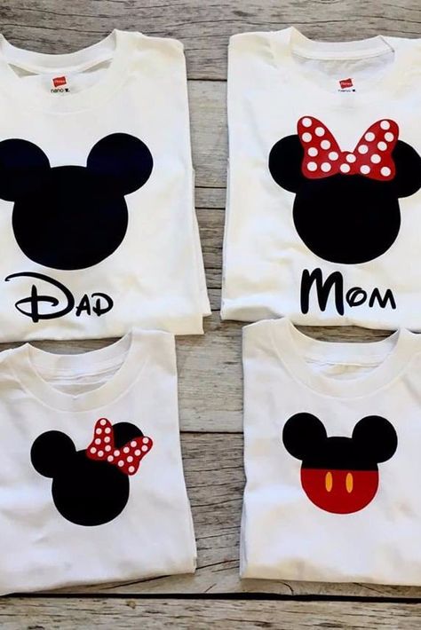 Minie Mouse Party, Minnie Mouse Birthday Theme, Family Disney Shirts Matching, Disney Trip Outfits, Mickey Mouse First Birthday, Disney Family Vacation Shirts, Bolo Minnie, Minnie Mouse Outfits, Family Disney Trip