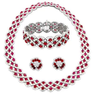 1stDibs: Antique and Modern Furniture, Jewelry, Fashion & Art Lace Necklaces, Ruby Diamond Necklace, Ruby And Diamond Necklace, Magnificent Jewels, Burmese Ruby, Tiaras Jewellery, Diamond Pendants Designs, Cute Engagement Rings, Goth Wedding