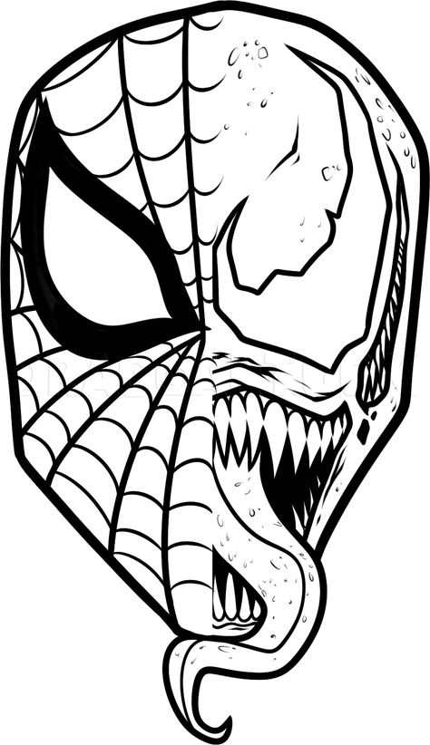 How To Draw Spiderman And Venom, Step by Step, Drawing Guide, by Dawn | dragoart.com Venom And Spiderman, Dc Drawings, Venom Drawing, Spiderman Painting, Lego Coloring, Venom Spiderman, Spiderman Face, Spiderman Coloring, Spiderman Drawing