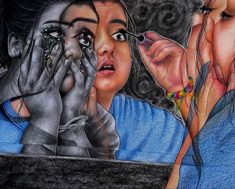 Isabella Drawsss, Color Drawing Art, Color Drawing, Charli Xcx, Colorful Drawings, Social Platform, Drawing Art, Self Portrait, Drawing Ideas