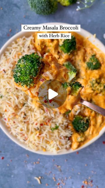 Pickles & Wine on Instagram: "Creamy Masala Broccoli with Herb Rice 

A meal that screams perfection yet is easy to make 😍

The hero ingredient, broccoli, is a super good and brings super nutrients to the table. It also does wonders for the mind, body and skin! 

Share this recipe with a friend and have them enjoy this delish meal and head over to @broccoliloversIndia page for more broccoli facts and exciting recipes! ❤

Recipe:

Ingredients:

Creamy & Masala Broccoli: 

- 1 TBSP Garlic 
- ⁠1 Onion 
- ⁠10-12 Broccoli Florets 
- Spice Mix
(Salt to taste, 1 TSP Pepper, A pinch of Turmeric, 1 TBSP Red Chilli Powder, 1 TBSP Jeera Powder) 
- 1 Cube Grated Cheese ⁠
- ⁠1/2 Cup Fresh Cream 
- ⁠Water if needed as per consistency 
- ⁠Mixed Herbs & Chilli Flakes for seasonings 
- ⁠Coriander for garn Garlic Herb Rice Recipe, Masala Rice Recipe, Brócoli Recipes, Riced Broccoli Recipes, Herb Rice, Herbed Rice, Exciting Recipes, Cheese Rice, Red Chilli Powder