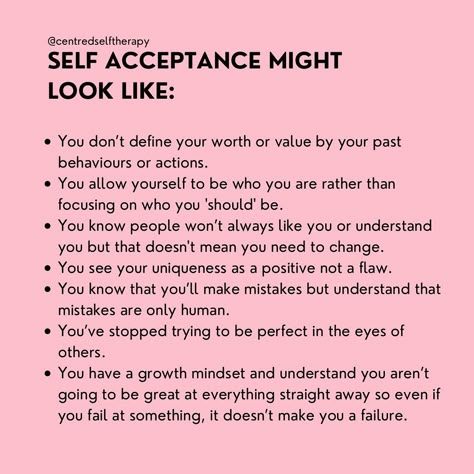 Accepting Who You Are Quotes, Love And Acceptance, Self Understanding, Self Acceptance Activities, Acceptance Therapy, Self Assured, Accepting Things For What They Are, Self Love Talk, Accepting Imperfection