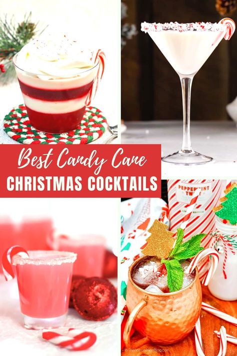 Best Candy Cane Christmas Cocktails Candy Cane Christmas Punch, Candy Cane Cocktails, Candy Cane Drink, Candy Cane Shots, Drinks Alcohol Recipes Winter, Candy Cane Mocktail, Candy Cane Drinks Christmas Cocktails, Candy Cane Cocktail Recipe, Candy Cane Milkshake