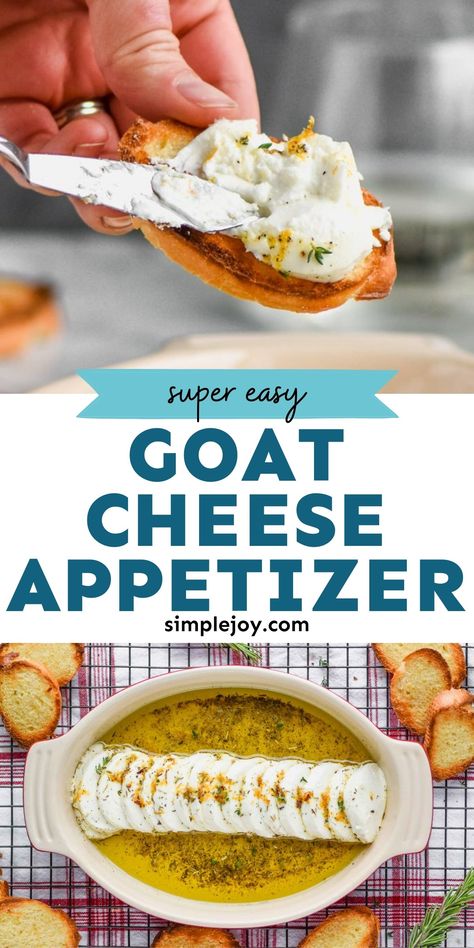 This baked Goat Cheese Appetizer is a simple and delicious recipe that your friends and family will love. With just 10 minutes of prep time and minimal ingredients that you already have on hand, this is the perfect easy appetizer to throw together last minute! Baked Goat Cheese Appetizer, Goat Cheese Appetizer Easy, Dairy Free Dishes, Goat Cheese Dip Recipes, Goat Cheese Recipes Appetizers, Cheese Appetizers Easy, Cheese Recipes Appetizers, Goat Cheese Dip, Goat Cheese Crostini