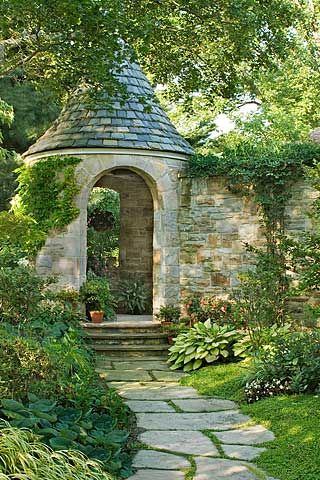 Landscaping Decor, Stone Pathway, Garden Gazebo, Stone Path, Landscape Garden, The Secret Garden, Garden Pathway, Garden Structures, Garden Cottage