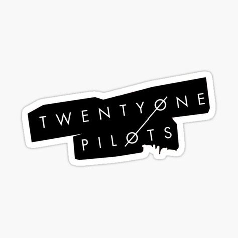 21 Pilots Stickers, Twenty One Pilots Trees, Stickers Rock, Twenty One Pilots Logo, Pilot Tattoo, Alternative Songs, Twenty On Pilots, Guitar Stickers, Homemade Stickers