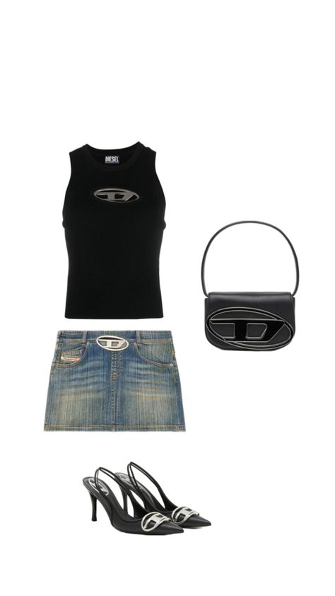 #outfit #diesel #jupe #talons Diesel Outfits Black Women, Diesel Outfits, Diesel Outfit, Diesel Skirt, Diesel Skirts, Outfits Black Women, Diesel Clothing, Cool Outfit, Cool Outfits