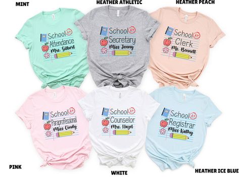 Custom School Secretary Shirts, Personalized School Registrar T-Shirt, Graded College Paper Cute First Day Of School Summer Attendance Clerk by Mioqlo School Secretary Shirts, School Registrar, Secretary Shirts, Hardworking Women, College Paper, School Secretary, Real Estate Shirts, Paper Cute, Office Parties