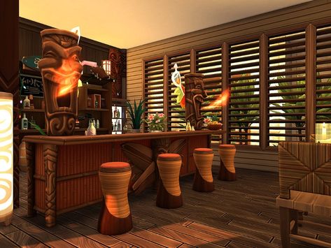 Bloxburg Tiki Bar, Bloxburg Tropical Resort, Tropical Bloxburg House, Park Bloxburg, Tropical Bloxburg, Bloxburg Resort, Beach House Layout, Deco Sims, Bloxburg Mansion