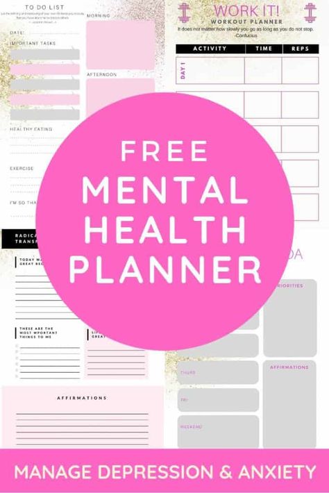 Mental Health Resources: My Planner - Radical Transformation Project Health Planner Free, Planner Free Printable, Free Mental Health, Gratitude Prompts, Transformation Project, Belly Pooch, My Planner, Health Planner, Health Journal