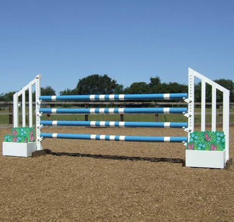 Idea for colored pole design Horse Jump Ideas, Horse Jumping Exercises, Stadium Jumping, Horse Farm Ideas, Cross Country Jumps, Horse Arena, Horse Riding Outfit, Babymoon Photos, Horse Exercises