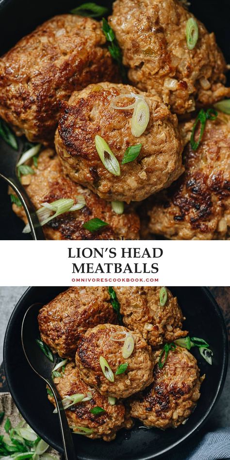 A Chinese pork meatball recipe that uses breadcrumbs, water chestnuts, and aromatics to make super light, fluffy and juicy meatballs that are bursting with flavor. Chinese Meatball Recipes, Chinese Meatballs, Tofu Meatballs, Pork Meatball, Juicy Meatballs, Savory Meatballs, Chinese Pork, Meatball Recipes Easy, Crock Pot Meatballs