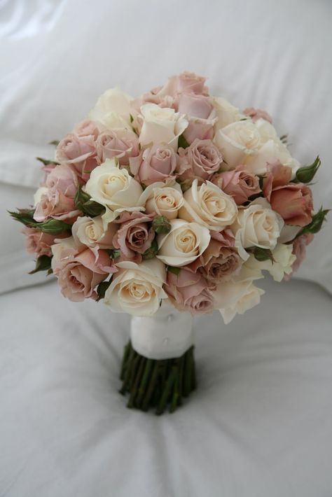 Follow us @SIGNATUREBRIDE on Twitter and on FACEBOOK @ SIGNATURE BRIDE MAGAZINE Prom Corsage, Round Bouquet, Purple Wedding Bouquets, Wedding Colors Purple, Wedding Bouquets Pink, Dusty Rose Wedding, Pink Bride, Bouquet Ideas, Wedding Color