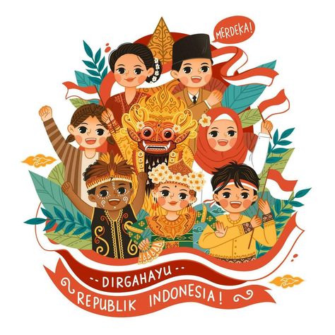 Nusantara Art Design, Nusantara Art, Ilustrasi Dan Poster, Indonesian Independence Day, Event Poster Design Inspiration, Art Competition Ideas, Sejarah Asia, Desain Buklet, Illustration Simple