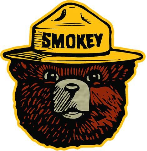 Premium durable vinyl sticker featuring Smokey the Bear! Durable vinyl sticker DIECUT Shape Laminated to protect from scratching, fading & weather Printed in the USA Size: 4" x 4" Bear Decal, Smokey The Bear, Weather Print, Smokey Bear, Smokey The Bears, Bear Tattoo, Nature Stickers, Bear Head, Bear Hat