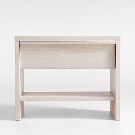 Clemente Whitewashed Ash Nightstand with Power + Reviews | Crate & Barrel | Crate & Barrel Ash Nightstand, Bedroom Built In, Bentley Interior, Pond House, Decor 2023, Renovation Inspiration, House Updates, 9 Drawer Dresser, Crate Barrel