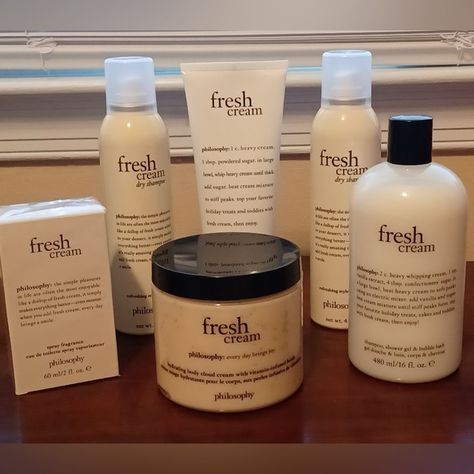 Philosophy Fresh Cream 6-Piece Bundle - NEW /Unused Philosophy Fresh Cream, Philosophy Products, Oil Body Wash, Fresh Cream, Face Oil, Holiday Treats, Body Wash, Body Care, Philosophy