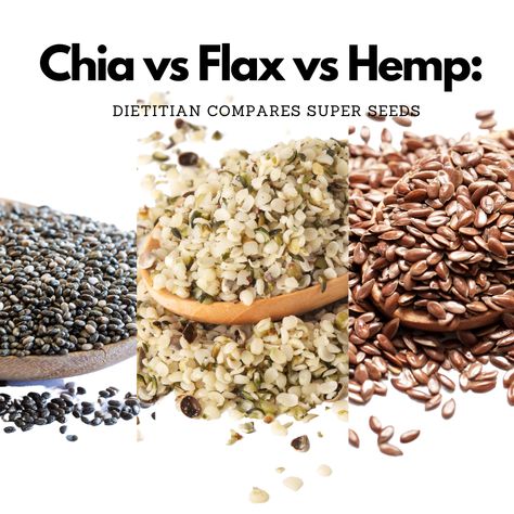 Health Benefits and Differences of Chia, Flax, & Hemp Seeds Hemp Seed Benefits, Seed Benefits, Super Seeds, Vegan Egg Substitute, Chia Benefits, Seeds Benefits, Vegan Eggs, Hemp Seed, Health Knowledge