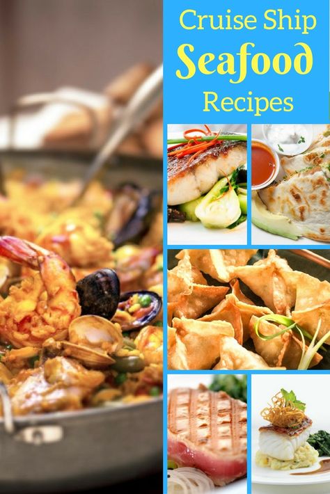 Food is pretty synonymous with cruising, so I thought it would be fun to gather a list of the best cruise ship seafood recipes. Disney Cruise Recipes, Carnival Cruise Recipes, Cruise Recipes, Cruise Food, Seafood Menu, Menu Recipes, Disney Recipes, Copykat Recipes, Culinary Travel