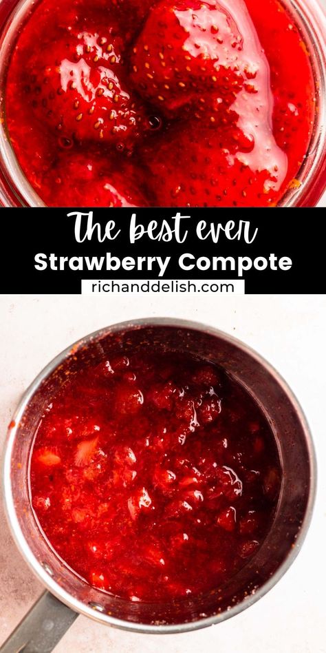 This easy strawberry compote can be made with fresh or frozen strawberries, takes 20 minutes from start to finish, and is a perfect way to use up ripe strawberries! Homemade Coconut Ice Cream, Gluten Free Strawberry Shortcake, Leftover Strawberries, Strawberry Simple Syrup, Homemade Strawberry Ice Cream, Ice Cream Yogurt, Instant Pot Yogurt, Compote Recipe, Coconut Chia Pudding