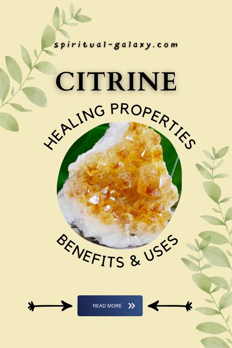 Citrine Meaning: Healing Properties, Benefits & Uses Citrine Properties, Citrine Meaning, Crystal Work, Quartz Mineral, Healing Gemstones, Raw Citrine, Citrine Bracelet, Gemstones Crystals, Yellow Quartz