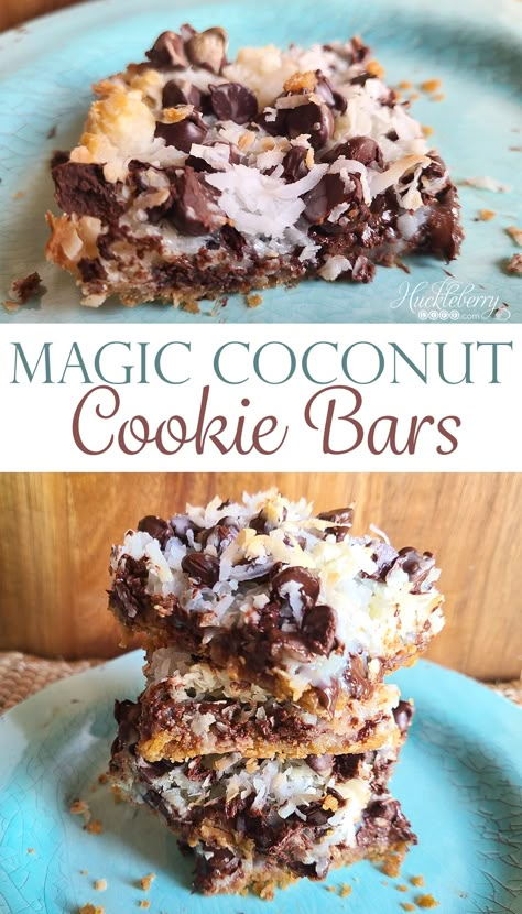 5 Ingredient Magic Cookies, Five Ingredient Magic Cookies, Magic Cookies 5 Ingredients, Magic Bar Cookies, Magic Coconut Bars, Magic Bars No Coconut, Magic Cookie Bars, Cooking Cookies, Coconut Bars