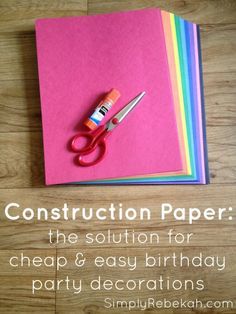 Cheap & Easy Construction Paper Birthday Party Decorations - With a little creativity, you can enhance any birthday party decorations with some cheap construction paper. Construction Paper Party Decorations, Easy Birthday Decorations Diy, Easy Birthday Party Decorations, Homemade Birthday Decorations, Graduation Prayers, Birthday Decorations At Home, Simple Birthday Party, Paper Party Decorations, Construction Paper Crafts