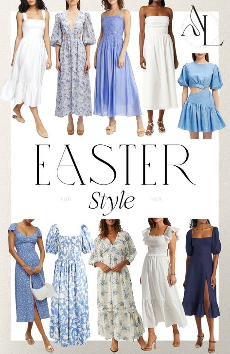 If you’re on the hunt for some Easter Day outfits, I’ve got you covered on Easter style for the whole fam in today’s post! Whether you’re keeping it casual or dressing up a bit there’s a little something for everyone here. Hope you girls have a great holiday however you spend it! Easter Day Outfits, Andee Layne, Blue Sundress, Easter Fashion, White Sundress, Day Outfits, Easter Outfit, Easter Dress, Cotton Maxi