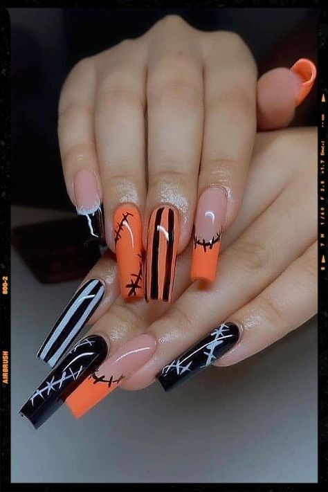 #fallnails #autumnnails #nailart #naildesigns #nailinspiration #nailsofinstagram #nailsoftheday #nailswag #nailgoals #nailtrends #nailfashion #nailaddict #naillove #nailstagram #nailspiration #nailsonfleek #nailstyle #nailpolish #nailobsessed #nailcommunity #nailjunkie #nailenvy #nailgamestrong #nailsonpoint #nailsofig #nailsoftheweek #nailsofthefall #nailsofautumn #nailsofseason #nailsoftheholidays #nailsofthedayfallAre you looking for cute fall nails that you can recreate in the salon? If so, Orange And Grey Halloween Nails, Medium Length Nails Acrylic Coffin Halloween, Medium Coffin Halloween Nails, Spooky Halloween Nails Coffin Shape, Xxxl Halloween Nails, Boujee Halloween Nails, Halloween Nails Xl, Spooky Sets Nails, Plain Halloween Nails