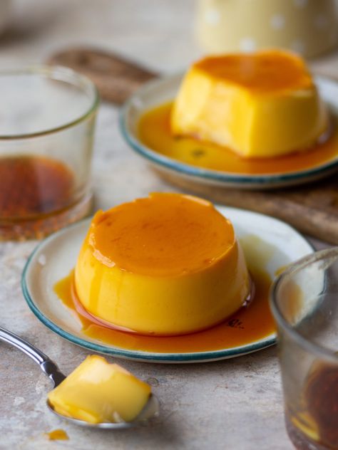 CREME CARAMEL PUDDING - Bake with Shivesh Caramel Pudding Recipe, Bake With Shivesh, Caramel Custard, Pudding Flavors, Kitchen Staples, Caramel Pudding, Custard Powder, Creme Caramel, Caramel Recipes