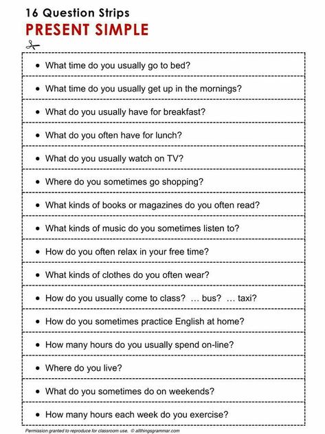 Present Simple Conversation Questions, Simple Present Conversation, Simple Conversation In English, Present Simple Speaking Activities, Simple Present Tense Questions, English Questions, English Conversation Practice, English Grammar Test, Freetime Activities