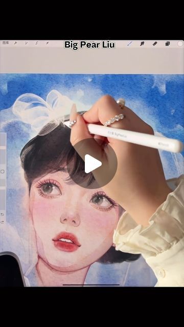 3.1M views · 173K likes | BigPear Liu on Instagram: "🤍🤍New Artwork! Watercolor Bride👰🏻.This time, I used all the brushes in my standard and advanced BrushSet. You should give them a try as well!🤍🤍" Artwork Watercolor, Ipad, On Instagram, Instagram